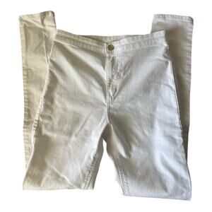 H&M white denim stretch jeans no front pockets girls size 13-14